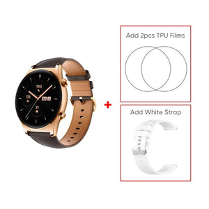 Planet Gates Gold Add Blue Strap / Global Version / Russian Federation HONOR Watch GS 3 Global Version 3D-Curved Glass SmartWatch GS3 1.43" AMOLED Screen 8 channel Accurate Health Monitoring Watch