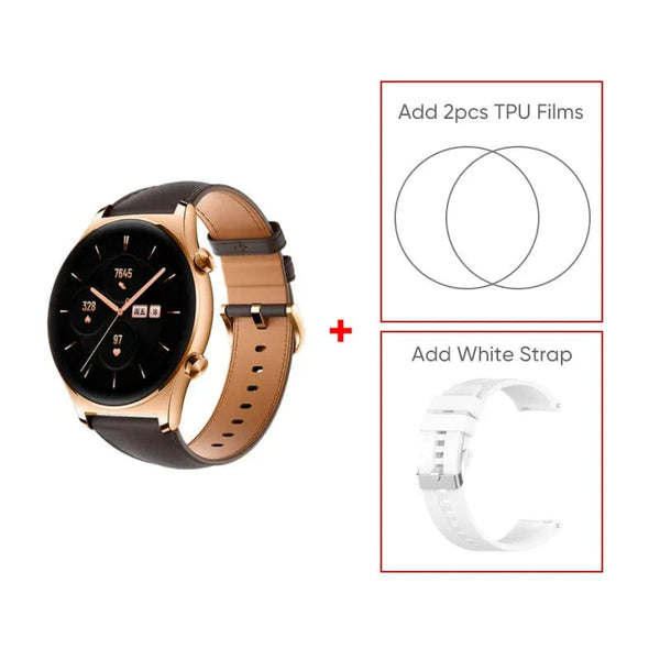 Planet Gates Gold Add Blue Strap / Global Version / Russian Federation HONOR Watch GS 3 Global Version 3D-Curved Glass SmartWatch GS3 1.43" AMOLED Screen 8 channel Accurate Health Monitoring Watch