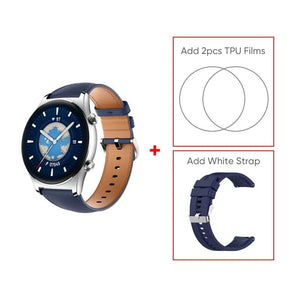 Planet Gates Gold Add Blue Strap / Global Version / Russian Federation HONOR Watch GS 3 Global Version 3D-Curved Glass SmartWatch GS3 1.43" AMOLED Screen 8 channel Accurate Health Monitoring Watch