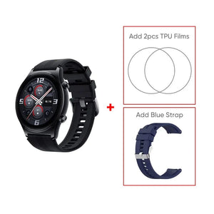 Planet Gates Gold Add Blue Strap / Global Version / Russian Federation HONOR Watch GS 3 Global Version 3D-Curved Glass SmartWatch GS3 1.43" AMOLED Screen 8 channel Accurate Health Monitoring Watch