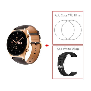 Planet Gates Gold Add Blue Strap / Global Version / Russian Federation HONOR Watch GS 3 Global Version 3D-Curved Glass SmartWatch GS3 1.43" AMOLED Screen 8 channel Accurate Health Monitoring Watch