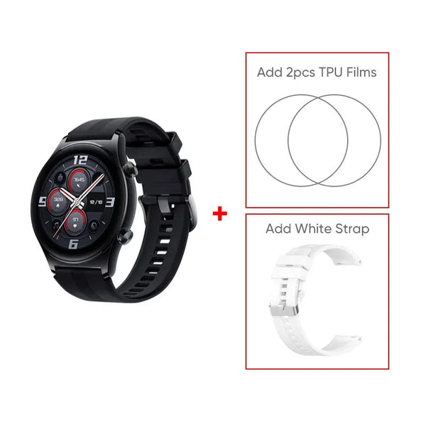 Planet Gates Gold Add Blue Strap / Global Version / Russian Federation HONOR Watch GS 3 Global Version 3D-Curved Glass SmartWatch GS3 1.43" AMOLED Screen 8 channel Accurate Health Monitoring Watch