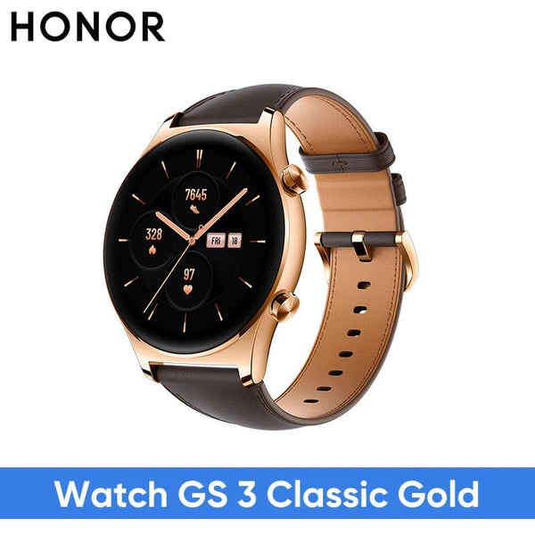 Planet Gates Gold Add Blue Strap / Global Version / Russian Federation HONOR Watch GS 3 Global Version 3D-Curved Glass SmartWatch GS3 1.43" AMOLED Screen 8 channel Accurate Health Monitoring Watch
