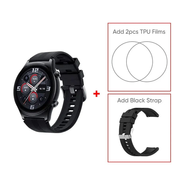 Planet Gates Gold Add Blue Strap / Global Version / Russian Federation HONOR Watch GS 3 Global Version 3D-Curved Glass SmartWatch GS3 1.43" AMOLED Screen 8 channel Accurate Health Monitoring Watch