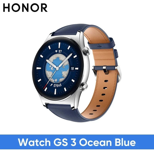 Planet Gates Gold Add Blue Strap / Global Version / Russian Federation HONOR Watch GS 3 Global Version 3D-Curved Glass SmartWatch GS3 1.43" AMOLED Screen 8 channel Accurate Health Monitoring Watch