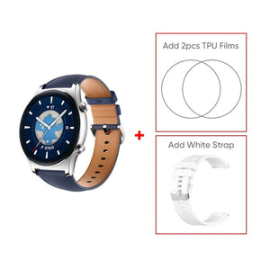 Planet Gates Gold Add Blue Strap / Global Version / Russian Federation HONOR Watch GS 3 Global Version 3D-Curved Glass SmartWatch GS3 1.43" AMOLED Screen 8 channel Accurate Health Monitoring Watch