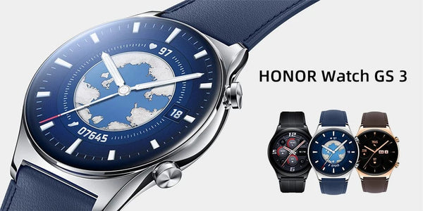 Planet Gates Gold Add Blue Strap / Global Version / Russian Federation HONOR Watch GS 3 Global Version 3D-Curved Glass SmartWatch GS3 1.43" AMOLED Screen 8 channel Accurate Health Monitoring Watch