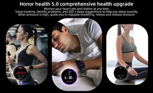 Planet Gates Gold Add Blue Strap / Global Version / Russian Federation HONOR Watch GS 3 Global Version 3D-Curved Glass SmartWatch GS3 1.43" AMOLED Screen 8 channel Accurate Health Monitoring Watch