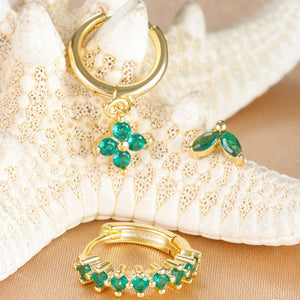 Planet Gates Gold-Black-3pcs 1 3PCS Stainless Steel Multicolor Crystal Hoop Earrings Set For Women Zircon 18K Gold Plated Huggie Pendant Piercing Jewelry