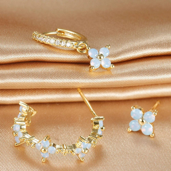 Planet Gates Gold-Black-3pcs 1 3PCS Stainless Steel Multicolor Crystal Hoop Earrings Set For Women Zircon 18K Gold Plated Huggie Pendant Piercing Jewelry