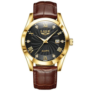 Planet Gates gold black / CHINA LIGE Women Watch Fashion Leather Military Sport Waterproof Watches For Women Top Brand Luxury Women's Bracelet Watch Reloj Mujer