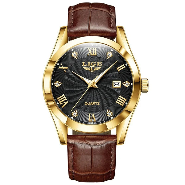 Planet Gates gold black / CHINA LIGE Women Watch Fashion Leather Military Sport Waterproof Watches For Women Top Brand Luxury Women's Bracelet Watch Reloj Mujer