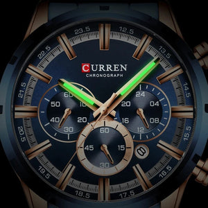 Planet Gates Gold Black CURREN Men Watch Top Brand Luxury Sports Quartz Mens Watches Full Steel Waterproof Chronograph Wristwatch Men Relogio Masculino