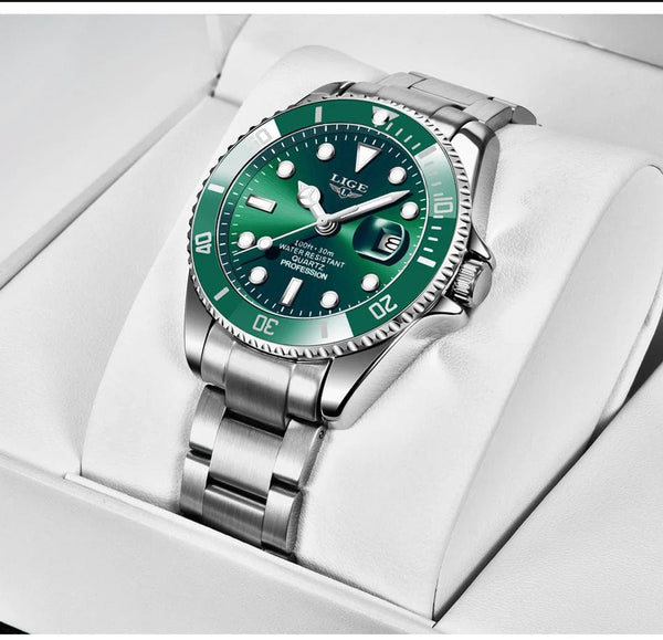 Planet Gates gold black LIGE Top Brand Luxury Fashion Diver Watch Men 30ATM Waterproof Date Clock Sport Watches Mens Quartz Wristwatch Relogio Masculino