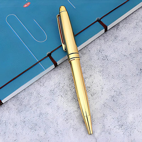 Planet Gates Gold / Blue Custom Logo Gold Metal Ballpoint Pens Business Advertisement Signature Pens Office Supplies School Stationery Teacher Gift Pens