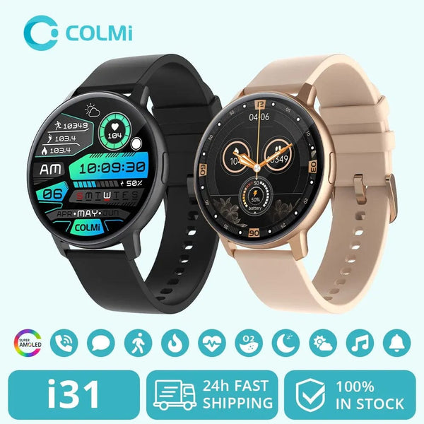Planet Gates GOLD COLMI I31 Smartwatch 1.43 Inch AMOLED Screen 100 Sports Modes 7 Day Battery Life Always On Display Smart Watch Men Women