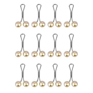 Planet Gates gold color 12PCS Lady Pearls Muslim Women Shawl Scarf Lady Scarves Hijab Clips Pearl Brooch Pins Pin Headscarf Pearl Clip Scarf Clips