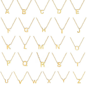 Planet Gates Gold Color / 45-50cm / T Cazador Minimalist Initial A-Z Letter Necklace for Women Alphabet Stainless Steel Choker Chains Jewelry Birthday Gift Wholesale