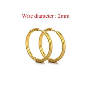 Planet Gates Gold color / 8mm inner 10pcs Stainless Steel Women Hoop Earrings Men Punk Earrings Hiphop Bijoux Jewelry Gifts Fashion Huggie Accessories Supplies