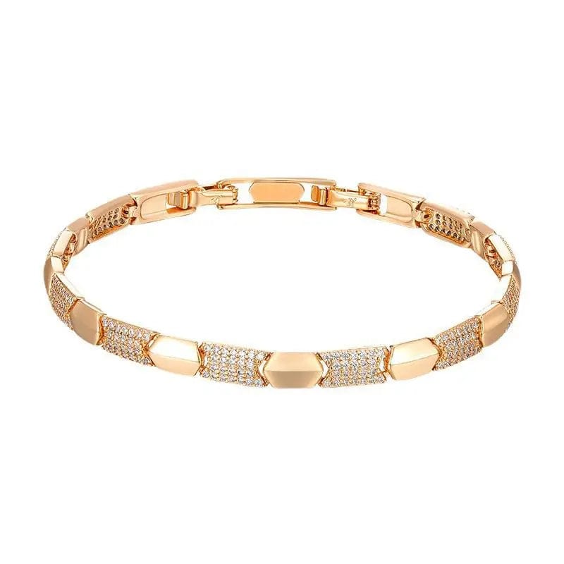 Planet Gates Gold-color / CHINA / 17.5cm with 2 cm MxGxFam  ( 17 cm 19 cm ) 18 k Plated Gold Color Mirco Zircon Watch Bracelets For Women Fashion Jewelry