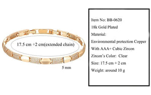 Planet Gates Gold-color / CHINA / 17.5cm with 2 cm MxGxFam  ( 17 cm 19 cm ) 18 k Plated Gold Color Mirco Zircon Watch Bracelets For Women Fashion Jewelry