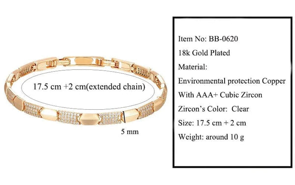 Planet Gates Gold-color / CHINA / 17.5cm with 2 cm MxGxFam  ( 17 cm 19 cm ) 18 k Plated Gold Color Mirco Zircon Watch Bracelets For Women Fashion Jewelry