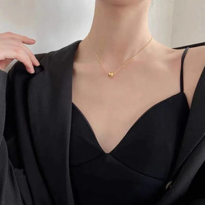 Planet Gates Gold-color Classic Simple Ball Pendant Titanium Steel Short Necklace For Woman Korean Fashion Jewelry Girl's Accessories Clavicle Chain