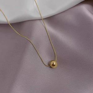 Planet Gates Gold-color Classic Simple Ball Pendant Titanium Steel Short Necklace For Woman Korean Fashion Jewelry Girl's Accessories Clavicle Chain