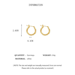 Planet Gates gold color Gold Color Square Beaded Hoop Earings Exquisite Hollow Round Earrings For Women Party Wedding Geometric Ear Jewelry Gifts