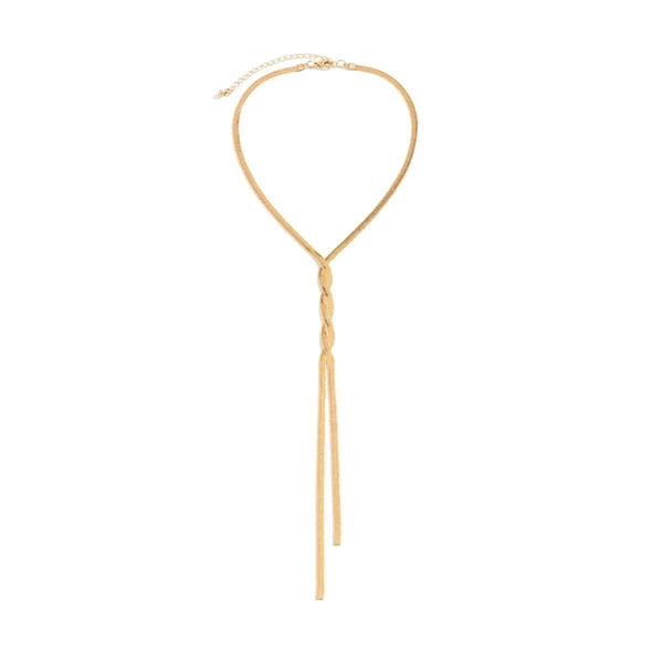 Planet Gates Gold Color Sexy Goth Adjustable Flat Snake Long Chain Necklace for Women Vintage Weave Twisted Link Chest Choker Aesthetic Neck Jewelry New