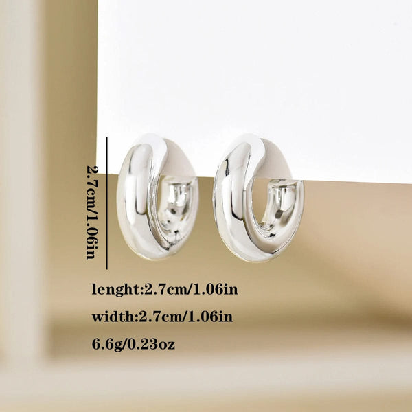 Planet Gates Gold-color Trendy Circle Twists Hoop Earring for Women Simple Temperament Hyperbole Gold Color Ear Daily Wear Jewelry Party Gifts