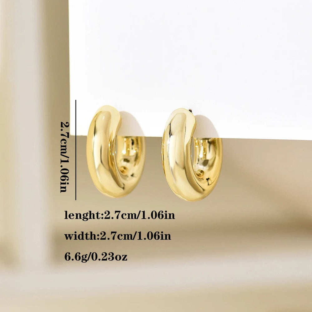 Planet Gates Gold-color Trendy Circle Twists Hoop Earring for Women Simple Temperament Hyperbole Gold Color Ear Daily Wear Jewelry Party Gifts