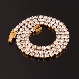 Planet Gates Gold Colour White / 8inch (20cm) 316L Stainless Steel Bracelet Tennis Chain Bracelet For Women Charm Luxury Cubic Zircon Crystal Bracelets Jewelry Gift