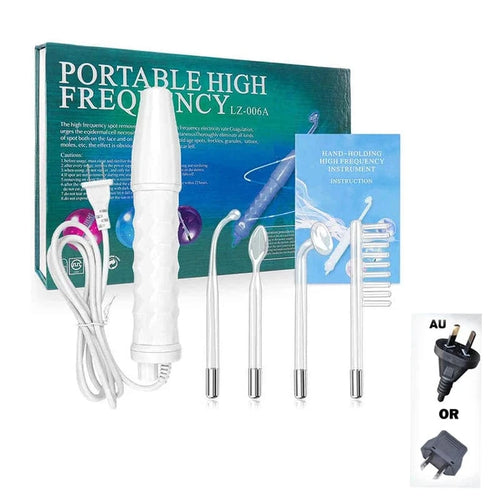 Planet Gates Gold Facial Galvanic High Frequency Facial Therapy Wand For Hair Growth 4 In 1 Acne Removal Skin Care Glass Tube Facial Beauty Tools