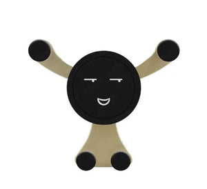 Planet Gates Gold Gravity Car Phone Holder Air Vent Clip Smile Face Mount Mobile Cell Stand GPS Support For iPhone 12 Pro Max Xiaomi Samsung