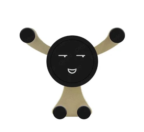 Planet Gates Gold Gravity Car Phone Holder Air Vent Clip Smile Face Mount Mobile Cell Stand GPS Support For iPhone 12 Pro Max Xiaomi Samsung