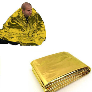 Planet Gates Gold Hot Outdoor Waterproof Emergency Bag Insulation Disaster SOS Aid Life-saving Survival  Rescue Insulation Blanket Hike 210*140CM