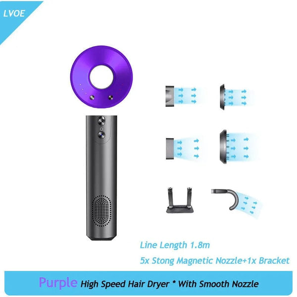 Planet Gates Gold One Nozzle / us Professional High Speed Hair Dryer Negative Ion 5 Attachment 1600W Constant Temperature Hair Care Fast Anion Electric Hair Dryer