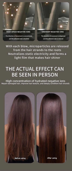 Planet Gates Gold One Nozzle / us Professional High Speed Hair Dryer Negative Ion 5 Attachment 1600W Constant Temperature Hair Care Fast Anion Electric Hair Dryer