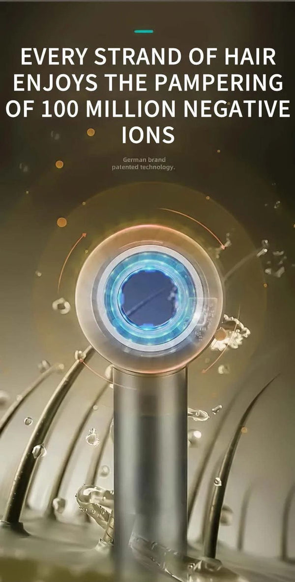 Planet Gates Gold One Nozzle / us Professional High Speed Hair Dryer Negative Ion 5 Attachment 1600W Constant Temperature Hair Care Fast Anion Electric Hair Dryer