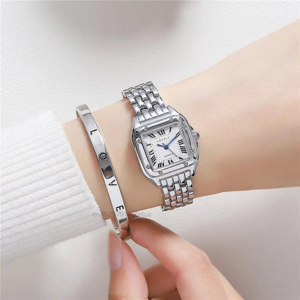 Planet Gates gold or bracelet Women's Fashion Square Watches Gold Alloy Strap 2024 Luxury Ladies Quartz Wristwatches Qualities Female Roman Scale Clock