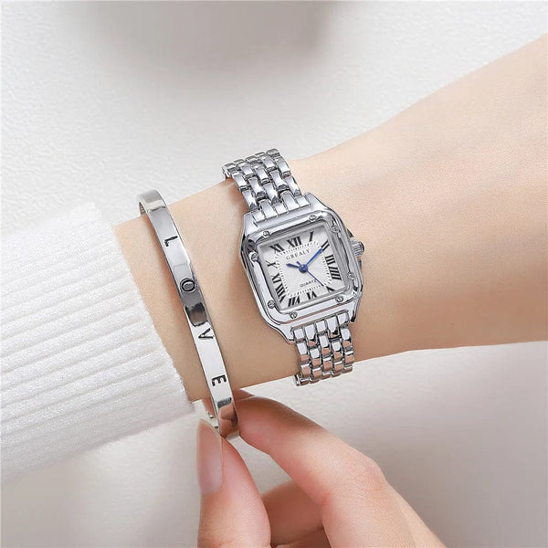 Planet Gates gold or bracelet Women's Fashion Square Watches Gold Alloy Strap 2024 Luxury Ladies Quartz Wristwatches Qualities Female Roman Scale Clock