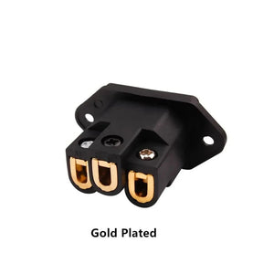 Planet Gates Gold Plated / 1pc 3 Pin AC Power Plug Connector IEC Inlet Socket Consumer Electronics DIY HIFI Amplifier Electrical Audio Interface Panel Mount