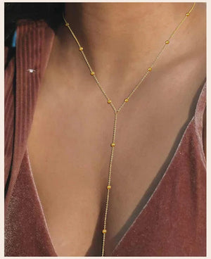 Planet Gates Gold Plated Lariat Necklace for Women, Double Laryered Long Chain Drop Pendant Choker Necklaces Fashion Gifts