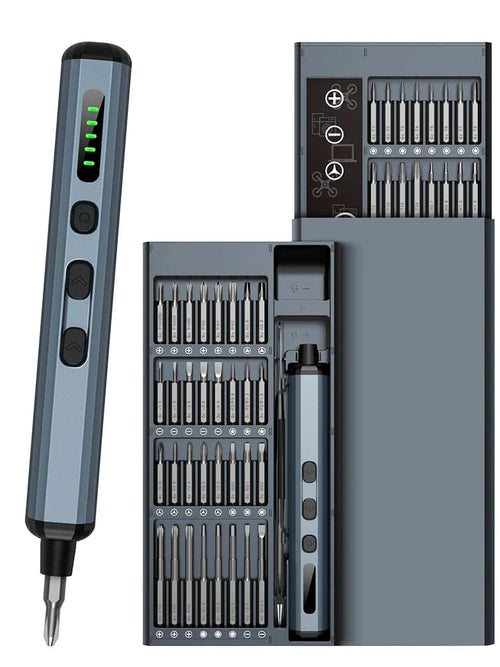 Planet Gates Gold Precision Electric Screwdriver Set 68 in 1 Cordless 64 S2 Precision Drill Bits 5 Torque Settings LED Hand Repair Tool Kit