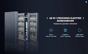 Planet Gates Gold Precision Electric Screwdriver Set 68 in 1 Cordless 64 S2 Precision Drill Bits 5 Torque Settings LED Hand Repair Tool Kit