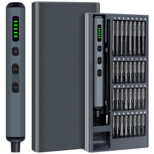 Planet Gates Gold Precision Electric Screwdriver Set 68 in 1 Cordless 64 S2 Precision Drill Bits 5 Torque Settings LED Hand Repair Tool Kit