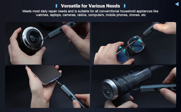 Planet Gates Gold Precision Electric Screwdriver Set 68 in 1 Cordless 64 S2 Precision Drill Bits 5 Torque Settings LED Hand Repair Tool Kit