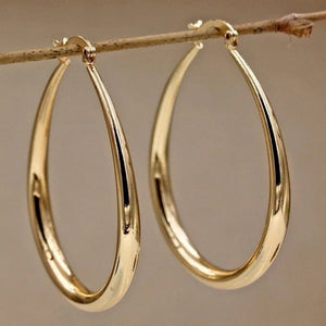 Planet Gates gold Shine Gold Color Women Earrings Fashion Smooth Hoop Earrings for Women Engagement Wedding Jewelry Gift