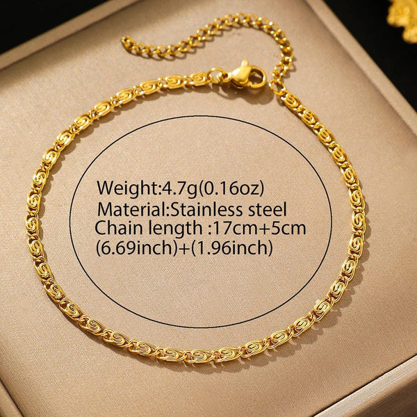 Planet Gates Gold Stainless Steel Bracelet New Style Simplicity Subtlety Paper Clip Chain Lightweight Luxury Bracelet For Women Jewelry Daily Wear
